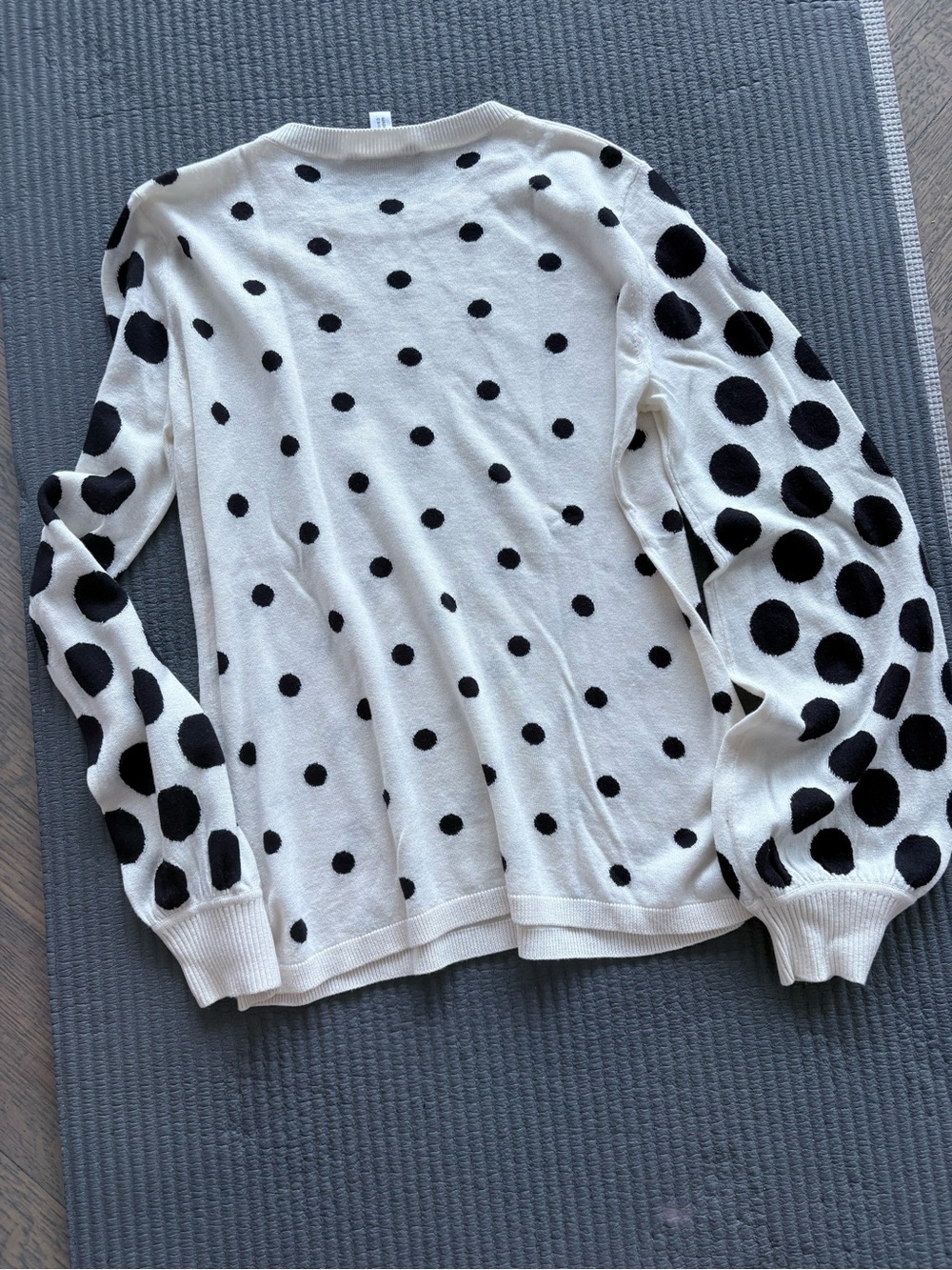 MaxMara White Sweater with Black Polka Dots